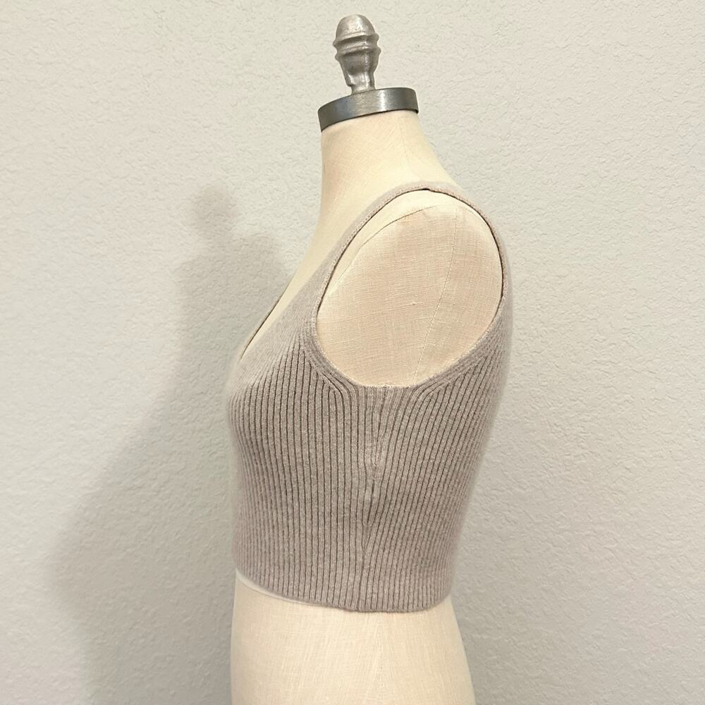 J.CREW Cropped Sweater Tank Tan Cashmere Blend Pullover Ribbed Knit - Picture 5 of 11